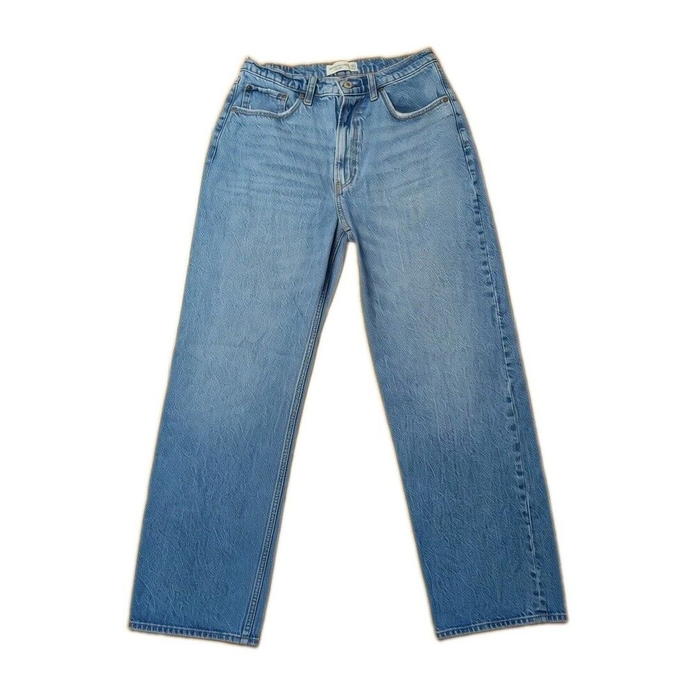 Abercrombie Fitch The Loose High Rise Womens 10R/30 Jeans  Baggy Wide Leg Denim